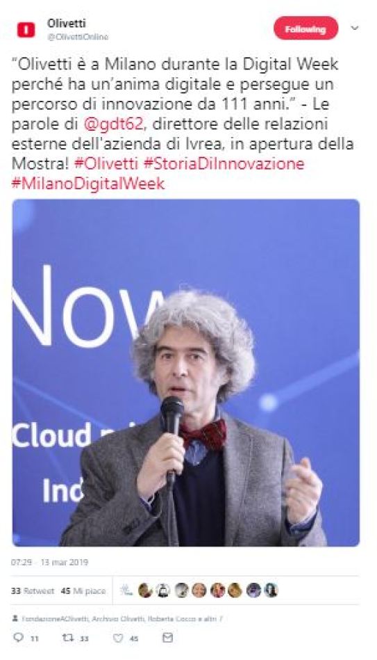Olivetti Storia Di Innovazione dichiarazioni Gaetano di Tondo_ Twitter
